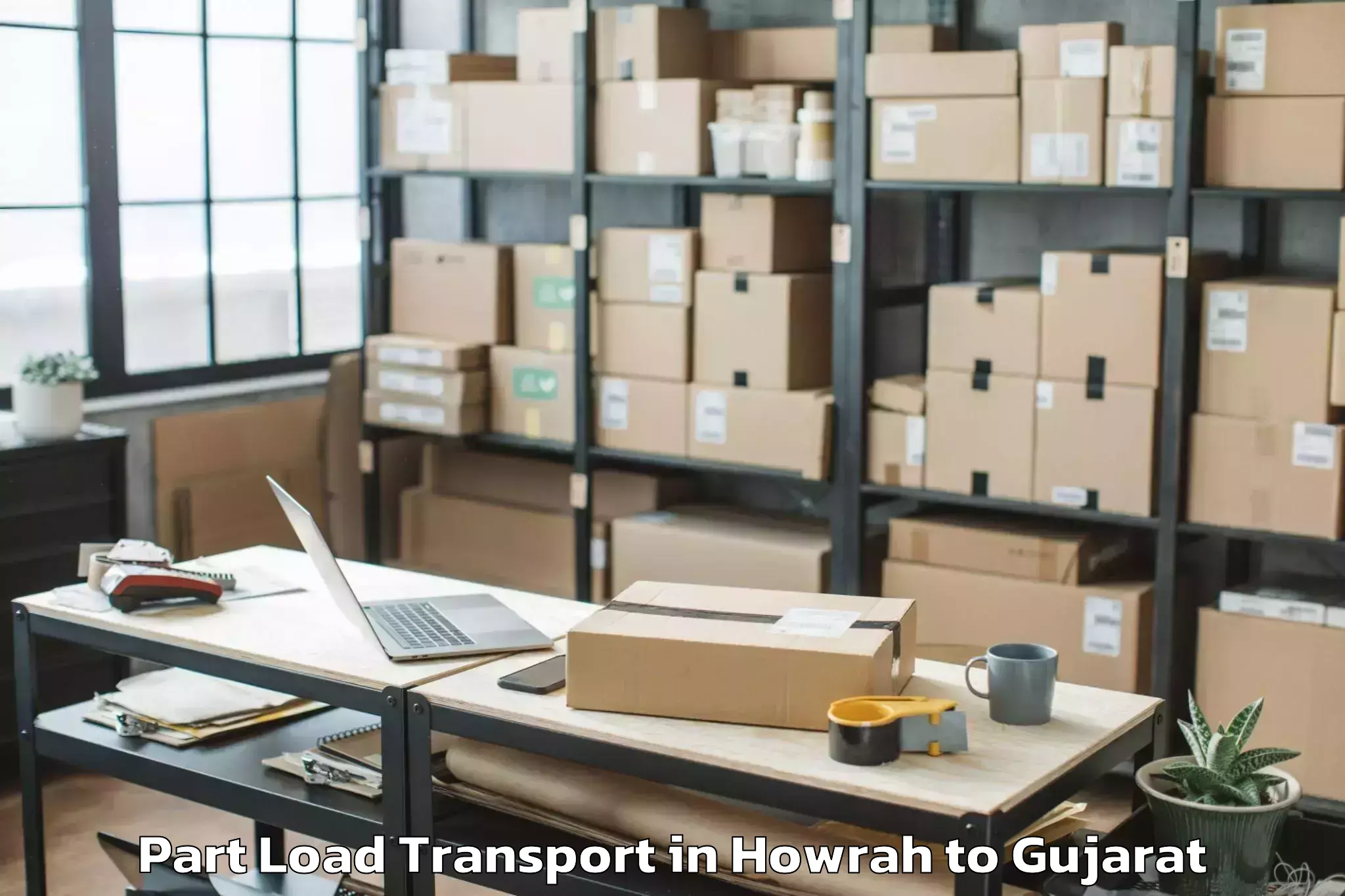 Book Your Howrah to Gondal Part Load Transport Today